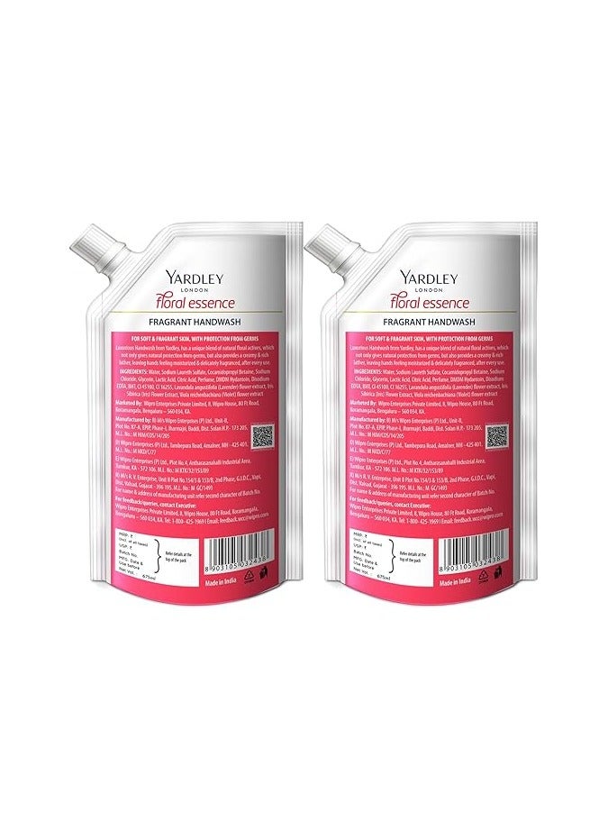 Yardley Floral Essence 675ml Pack of 2 Fragrant Handwash| Infused with Natural Floral Actives| Iris & Violet| Germ Protection| For Soft & Fragrant Skin - Image 5