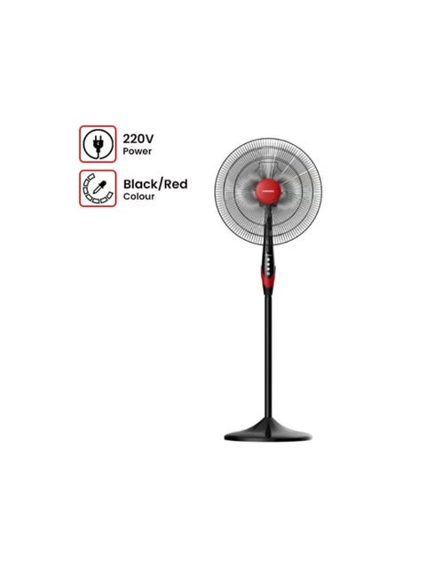 Stand Fan 18 Inch, 4 Blades 75 W TSF-18XW Black x Red