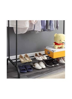U-HOOME Clothes Rack, Clothing Garment Rack Metal Double Rail Hanging Clothes 2-Tier Storage Shelf for Boxes Shoes Boots Commercial Grade Multi-Purpose Entryway Shelving Unit for Home Office Bedroom  - Image 2