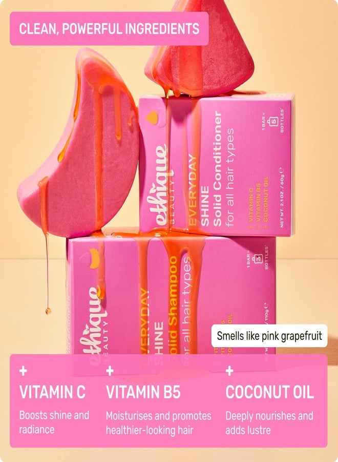 Ethique Beauty Everyday Shampoo & Conditioner Bar Set for Shiny Hair with Vitamin C - Image 3
