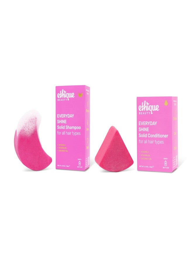 Ethique Beauty Everyday Shampoo & Conditioner Bar Set for Shiny Hair with Vitamin C - Image 1