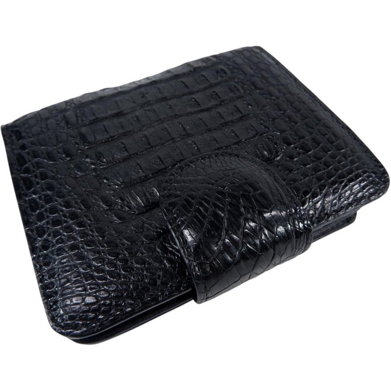 Genuine Caiman Crocodile Skin Leather Medium Zip Around Women's Clutch Wallet Coins Purse, Medium Coins Purse Clutch Wallet - Image 1