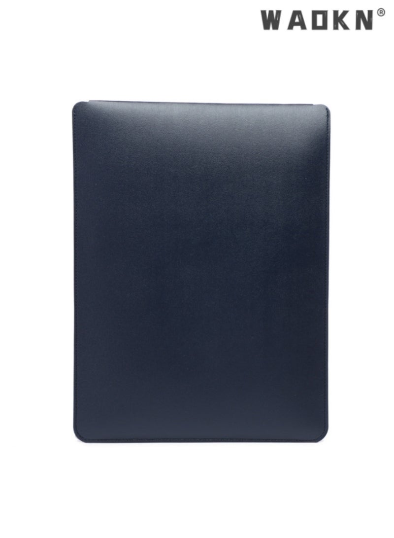 WAOKN Blue Laptop Sleeve for 13-13.3 inch Devices, Premium Leather Notebook Cover, Protective Tablet Case, Supply for Business and Travel Use， Wear-resistant, Scratch-resistant, and Waterproof Design  - Image 2