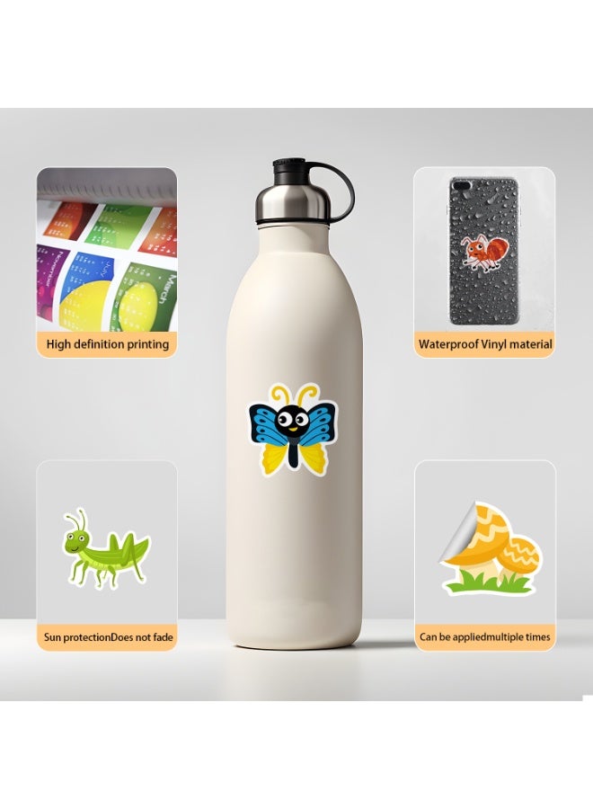 قوس قزح أورينبو ملصقات حشرات، 50 قطعة، مناسبة للأطفال والبالغين وهدايا حفلات أعياد الميلاد، ملصقات حشرات كرتونية لطيفة مقاومة للماء لأجهزة الكمبيوتر المحمول والكمبيوتر والأمتعة وزجاجات المياه ودفتر القصاصات ولوح التزلج - Image 4