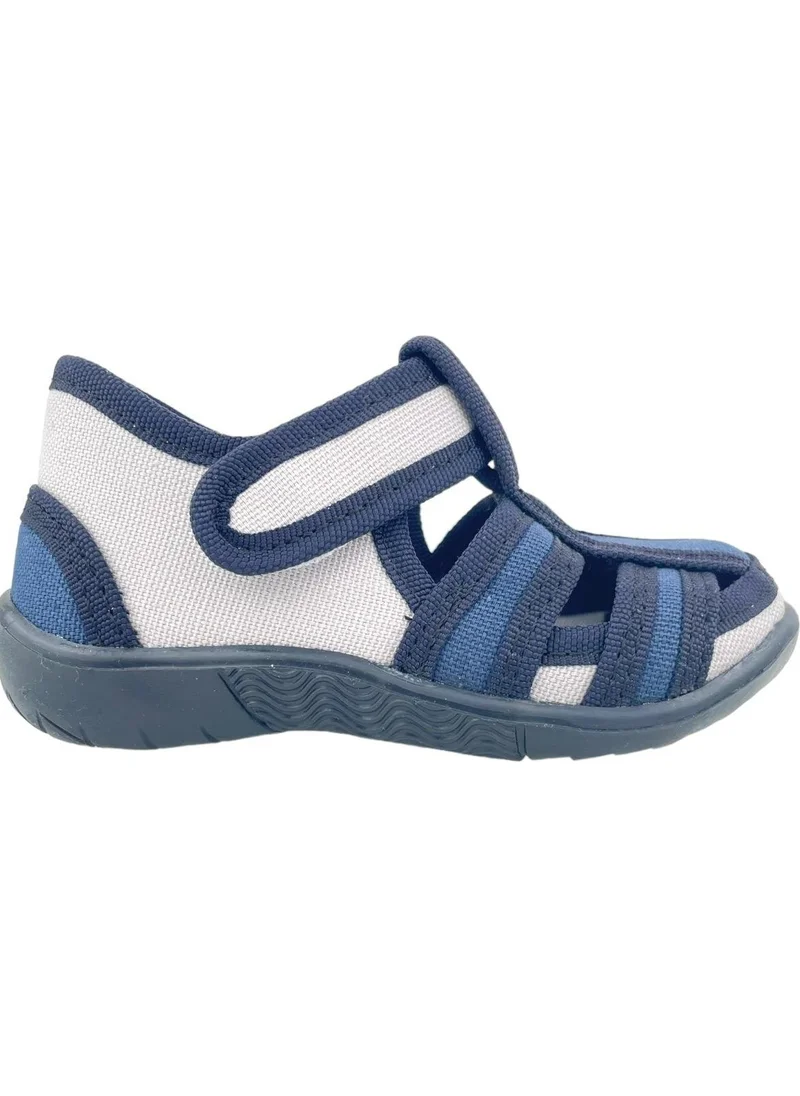 نوبيبي Linen Home Shoes Navy Blue-Grey