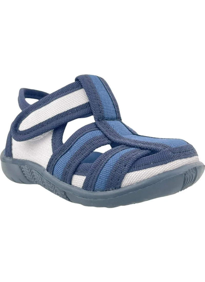 نوبيبي Linen Home Shoes Navy Blue-Grey
