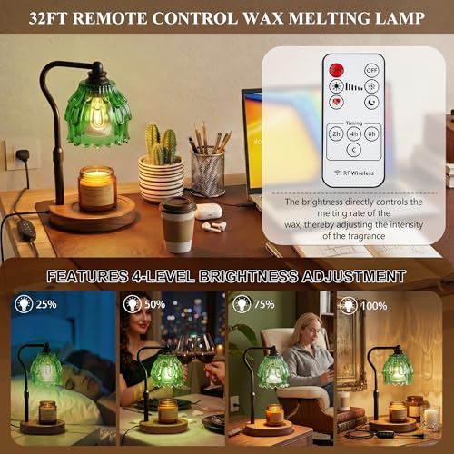 Fitrobust Candle Warmer Lamp with Timer and Wireless Remote Control, Dimmable Candle Warmer for Jar Candles, Vintage Wax Melts Warmer, Mothers Day Birthday Gift for Women, House Warming New Home Decor - Image 3