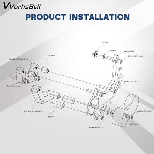 VVORHSBELL LS Swap R4 AC Compressor Bracket Kit Mount A/C Brackets Compatible with LSX, LS2 LS3 LS6 LQ4 LQ9 L92 L99 Vortec Trucks/SUVs GM R4 Compressor 1988-1995, LS3/L99 Camaro Crankshaft Pulley with Belt - Image 3