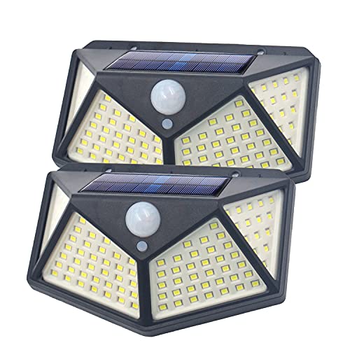 SUNET 100-LED Motion Sensor Outdoor Light IP65 Waterproof Wireless Led Solar Outdoor Lights Bright for Backyard Garden Fence Patio Front Door Garage Deck Pathway Porch - Image 1