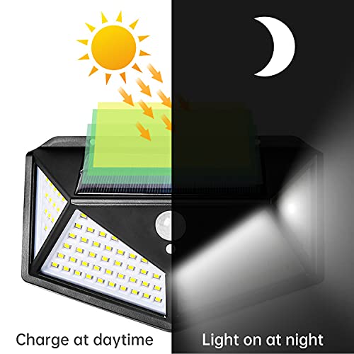SUNET 100-LED Motion Sensor Outdoor Light IP65 Waterproof Wireless Led Solar Outdoor Lights Bright for Backyard Garden Fence Patio Front Door Garage Deck Pathway Porch - Image 4