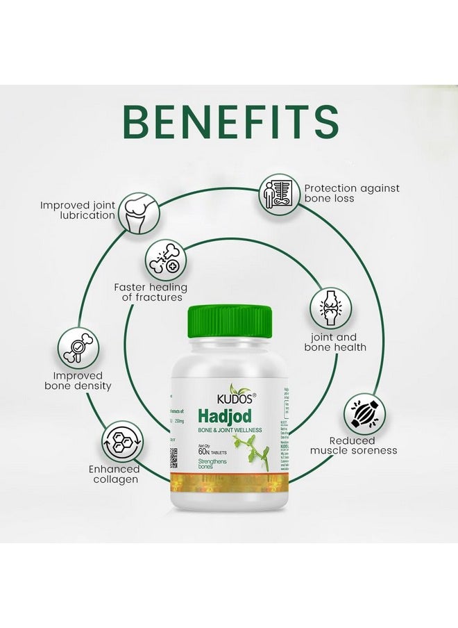 Kudos Ayurveda Hadjod Bone & Joint Wellness 60 Tablets  - Image 2
