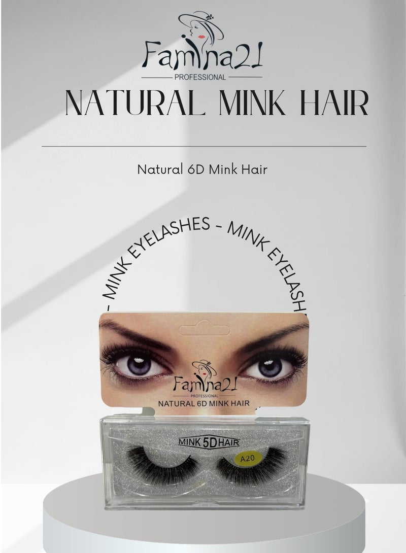 FAMINA21 Famina21 Natural 6D/5D Mink Hair Eyelashes - Set of 30 Models (A18) - Image 2
