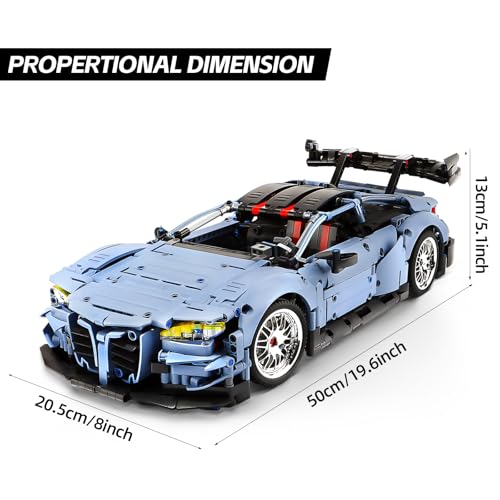 MOCBROPCS M4 Technic Building Car Set, 1:10 Champion Racing Car Building Blocks and Challenge Construction Toys, Collectible Gift for Technical Enthusiasts Adults & Boys Age 14+ (2280PCS) - Image 3