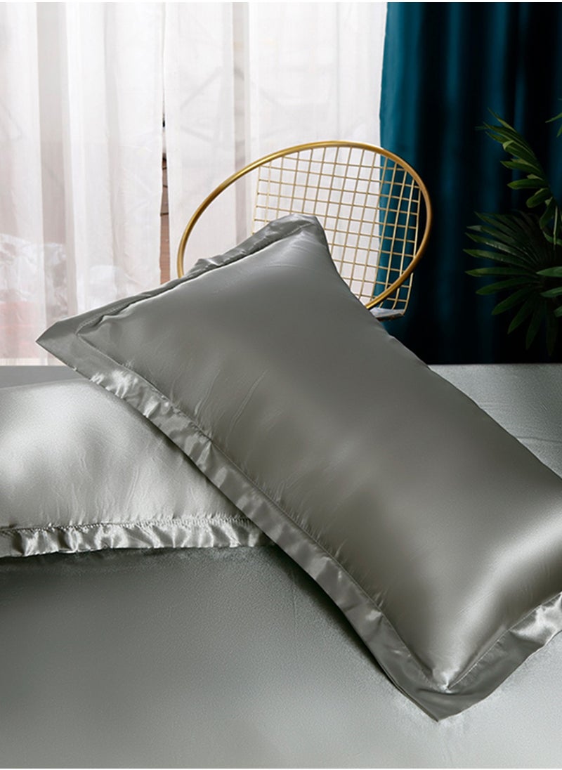 GOOTOY - GOOTOY 4-Piece Duvet Cover Set, Quilt Cover Set, Soft Touch & Comfortable, Imitated Silk Fabric, Polyester Fabric, with Fitted Sheet, 2.0m Bed - Image 1