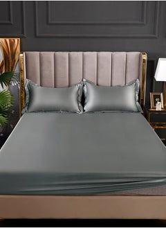 GOOTOY GOOTOY 4-Piece Duvet Cover Set, Quilt Cover Set, Soft Touch & Comfortable, Imitated Silk Fabric, Polyester Fabric, with Fitted Sheet, 2.0m Bed  - Image 3