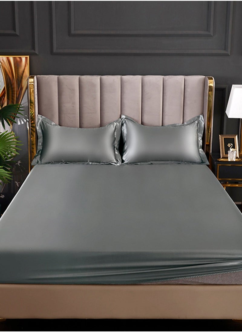 GOOTOY - GOOTOY 4-Piece Duvet Cover Set, Quilt Cover Set, Soft Touch & Comfortable, Imitated Silk Fabric, Polyester Fabric, with Fitted Sheet, 2.0m Bed - Image 1