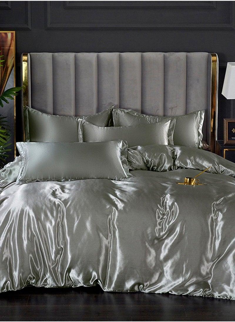 GOOTOY - GOOTOY 4-Piece Duvet Cover Set, Quilt Cover Set, Soft Touch & Comfortable, Imitated Silk Fabric, Polyester Fabric, with Fitted Sheet, 2.0m Bed - Image 1