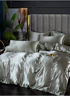 GOOTOY GOOTOY 4-Piece Duvet Cover Set, Quilt Cover Set, Soft Touch & Comfortable, Imitated Silk Fabric, Polyester Fabric, with Fitted Sheet, 2.0m Bed  - Image 2