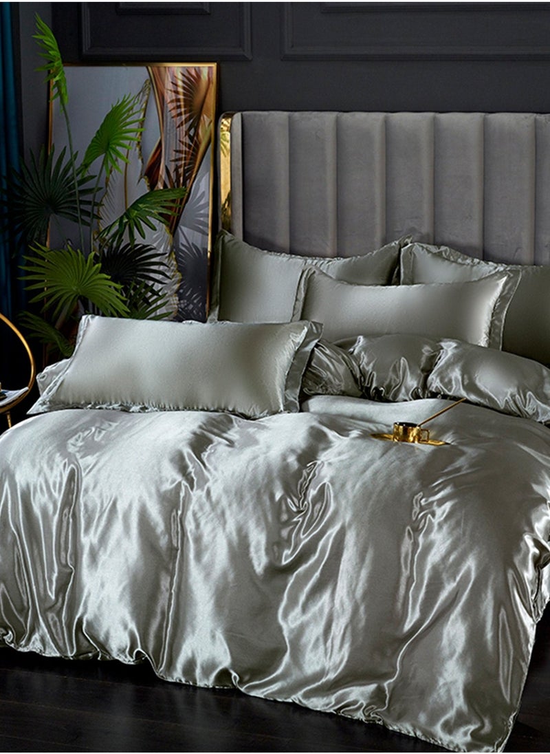 GOOTOY - GOOTOY 4-Piece Duvet Cover Set, Quilt Cover Set, Soft Touch & Comfortable, Imitated Silk Fabric, Polyester Fabric, with Fitted Sheet, 2.0m Bed - Image 1