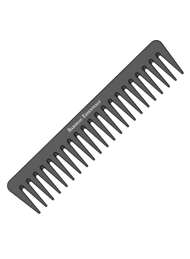 Bardeau Essentials 7 Inch Detangling Comb | Black Carbon Fiber | Large Wide Tooth Detangler Comb | For Straight Or Curly Hair | Wet Or Dry Hair | Professional Grade Styling Comb For Men And Women (Single Black) - Image 1