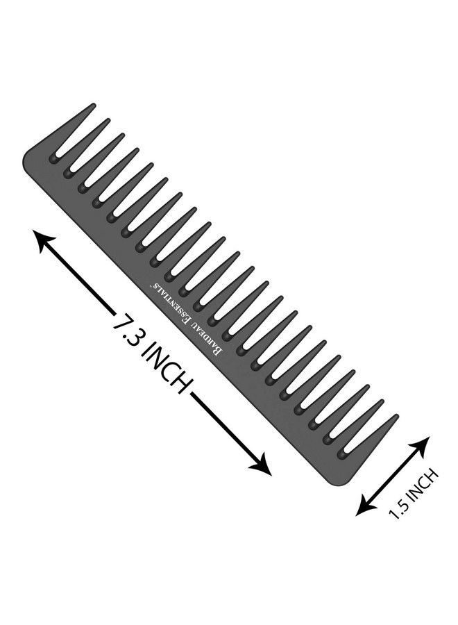 Bardeau Essentials 7 Inch Detangling Comb | Black Carbon Fiber | Large Wide Tooth Detangler Comb | For Straight Or Curly Hair | Wet Or Dry Hair | Professional Grade Styling Comb For Men And Women (Single Black) - Image 3