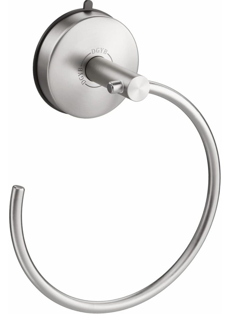 Suction Cup Towel Ring, Brushed Nickel Bathroom Wall Towel Rack, SUS 304 Stainless Steel Kitchen Towel Holder  - Image 1
