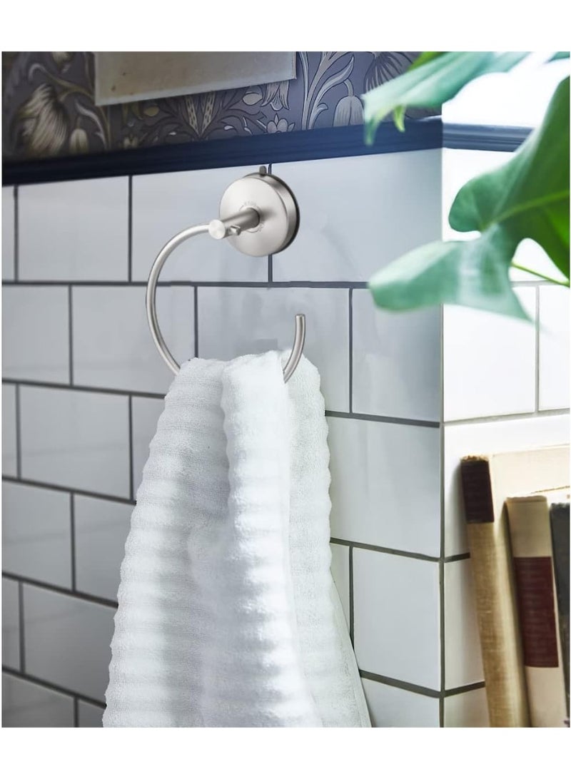 Suction Cup Towel Ring, Brushed Nickel Bathroom Wall Towel Rack, SUS 304 Stainless Steel Kitchen Towel Holder  - Image 3
