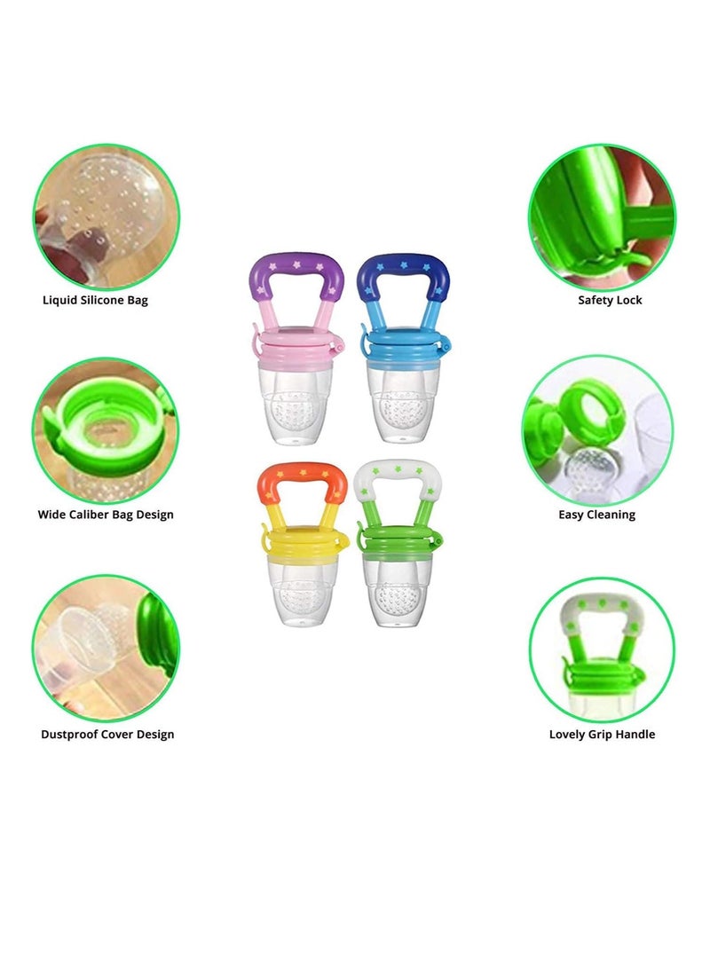 5pcs Baby Food Feeder Fruit Food Silicone Nipple Teething Toy- Reusable Pacifier for Aching Gums, Introduce Tasty Fruits to Your Little One's Diet, BPA-Free - Image 2