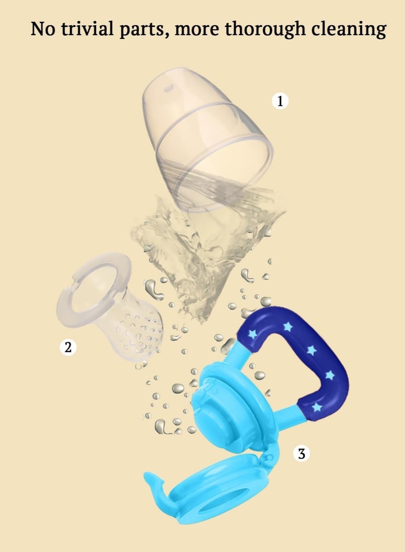 5pcs Baby Food Feeder Fruit Food Silicone Nipple Teething Toy- Reusable Pacifier for Aching Gums, Introduce Tasty Fruits to Your Little One's Diet, BPA-Free - Image 4