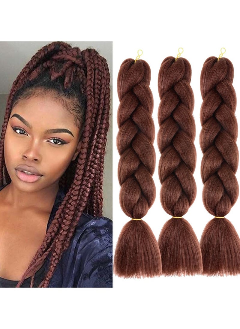 Estelle African braids Hair Extension,Crochet Braiding Hair Extensions Synthetic Braiding Hair High Temperature Synthetic Fiber Yaki Jumbo Braiding Hair ( color 33/ 3 pcs)  - Image 1