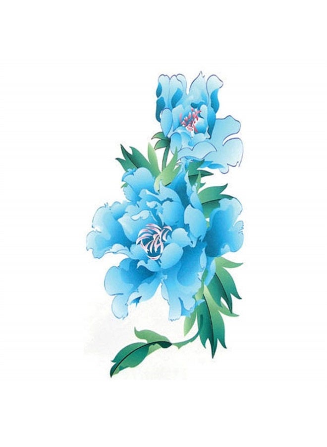 TAFLY Arm Temporary Tattoos Blue Flower Sexy Transfer Body Art Tattoos for Women 5 Sheets - Image 1