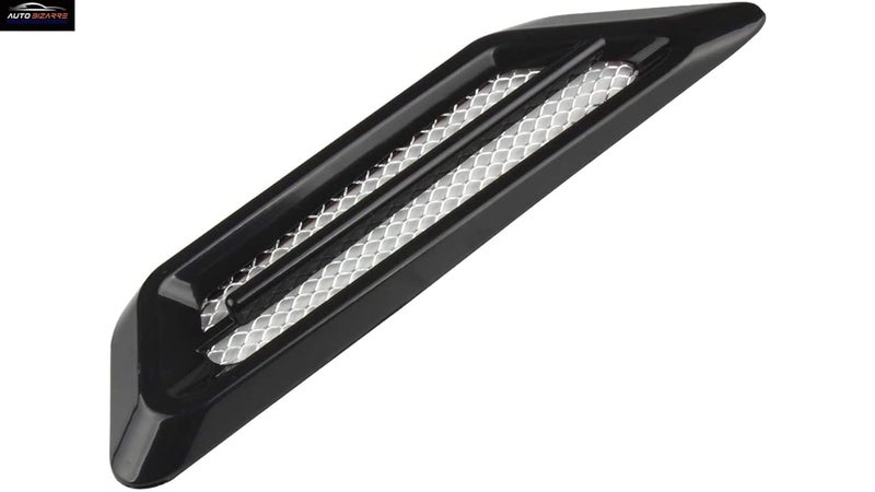 AutoBizarre Car Styling Decorative Side Vents Air Flow Duct Grill Sticker Black Color with Silver Grill Universal for All Cars - Set of 2 pcs - Image 4