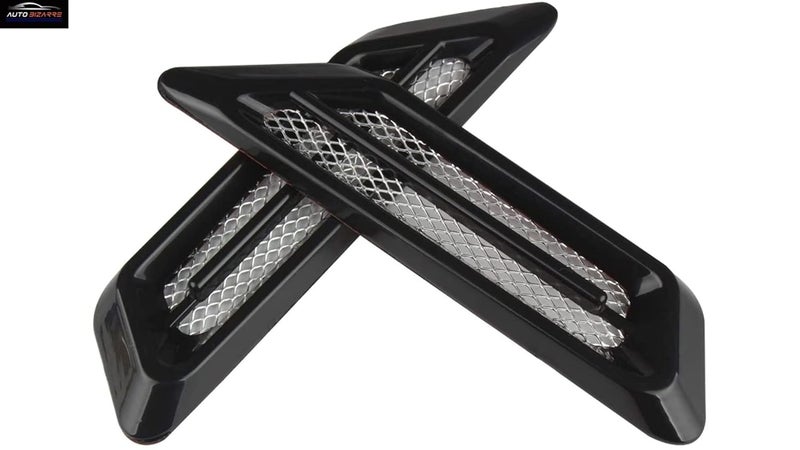 AutoBizarre Car Styling Decorative Side Vents Air Flow Duct Grill Sticker Black Color with Silver Grill Universal for All Cars - Set of 2 pcs - Image 3