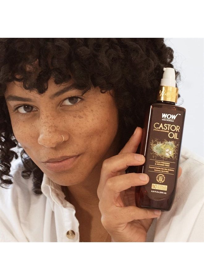 WOW Skin Science - Castor Oil, Cold Pressed For Hair, Nails, Eyebrow, and Eyelash Growth For Women and Men, Intense Moisturizer For Dry Hair & Skin, Rapid Eyelashes Boost, 100% Pure Castor Oil, Hexane F - Image 1