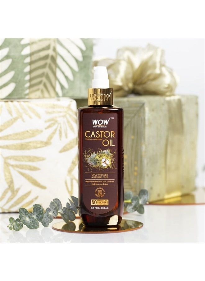 WOW Skin Science - Castor Oil, Cold Pressed For Hair, Nails, Eyebrow, and Eyelash Growth For Women and Men, Intense Moisturizer For Dry Hair & Skin, Rapid Eyelashes Boost, 100% Pure Castor Oil, Hexane F - Image 1