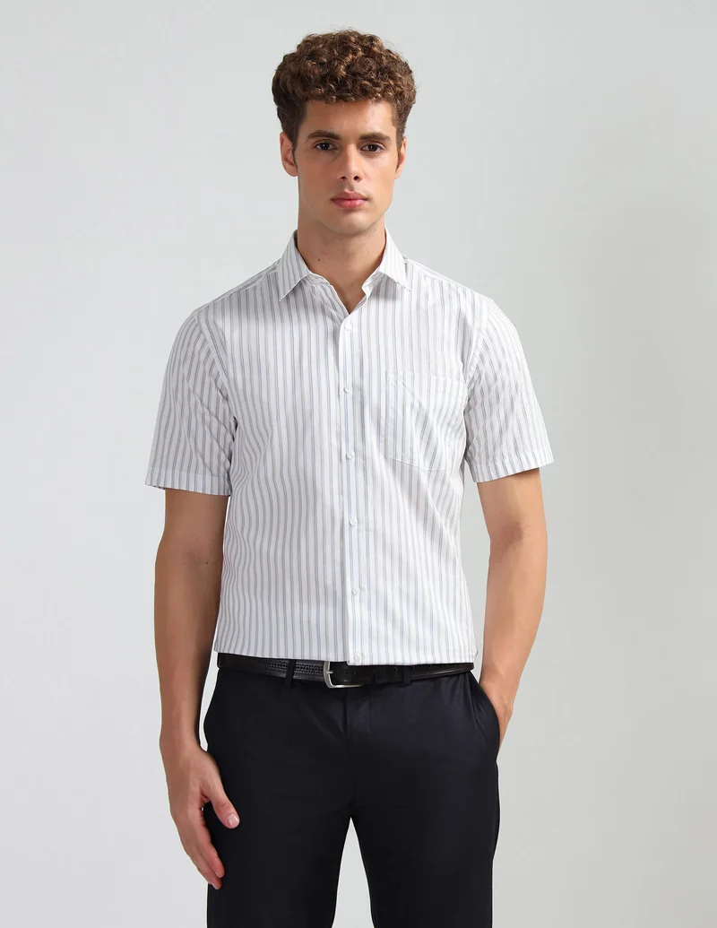 Arrow Liberty Classic Fit Vertical Striped Shirt