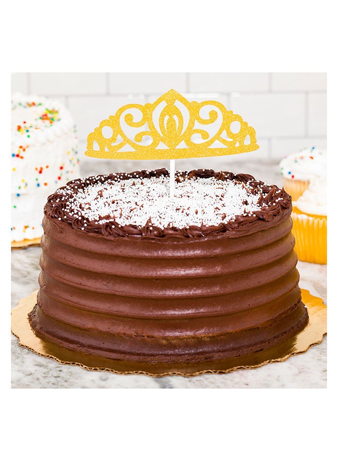 Restaurantware Restaurantware-Top Cake 8 x 3.8 Inch Cake Toppers, 100 Tiara Cake Toppers - Glitter Details, Birthdays, Gold Paper Party Cake Toppers, Baby Showers, Weddings, Baby Showers And More - Image 5