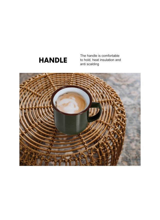 Generic - Enamelware Coffee Mug Enamel Camping Mug Vintage Iron Metal Water Cup Retro Wine Cup Drinking Tumbler for Tea Milk Juice Beverage Whiskey Christmas Gifts Green - Image 1