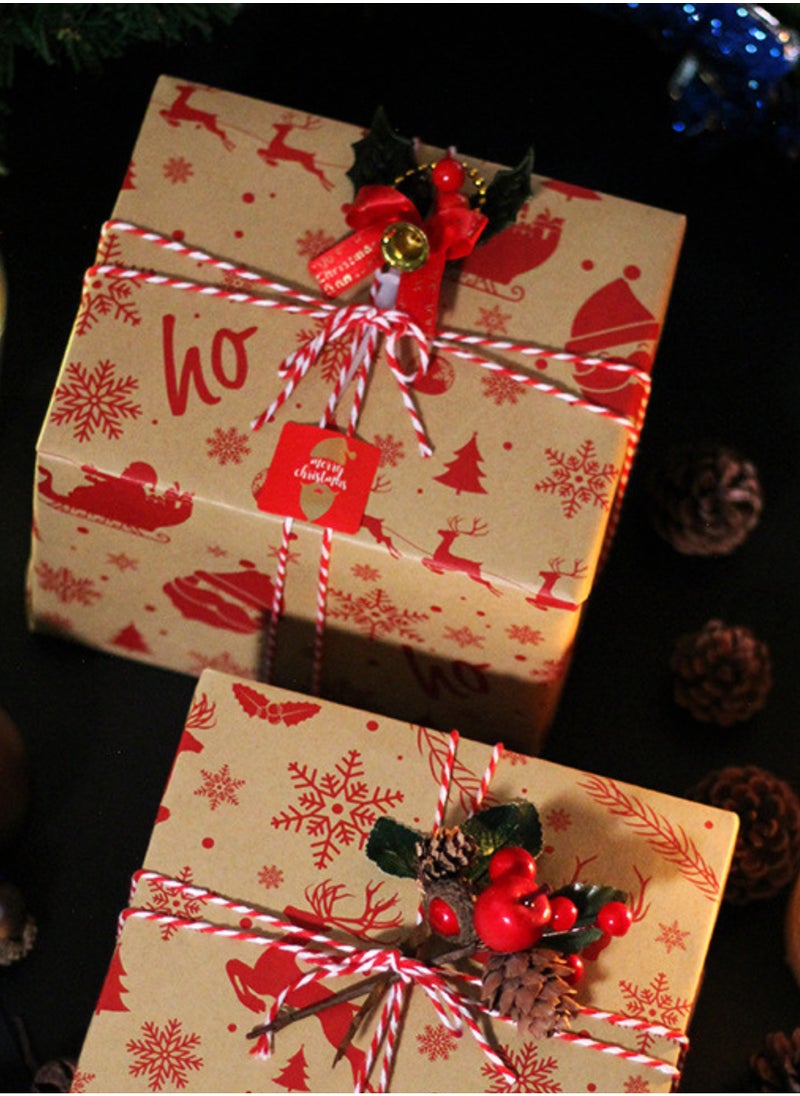 Christmas Wrapping Paper Set 6 Sheets of Brown Kraft Paper with 10 Meter Ribbon and Transparent Tape - pzsku/ZDBFEEF082635FA8531D2Z/45/_/1733164650/337d19a2-810f-47ce-addc-e64d3f70e04a