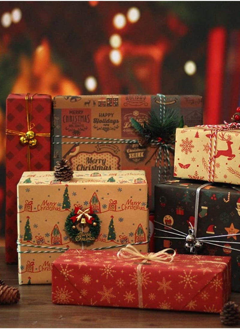 Christmas Wrapping Paper Set 6 Sheets of Brown Kraft Paper with 10 Meter Ribbon and Transparent Tape - pzsku/ZDBFEEF082635FA8531D2Z/45/_/1733164661/e0458c1b-92b6-4f48-b973-06cfd1e53914