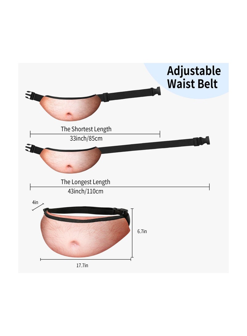 SOLARAE Funny White Elephant Gifts, Beer Belly Fanny Pack Gag, Gift Hairy Belly Bag, Hilarious Stocking Stuffers, Funny Gag Gifts, for Men, Coworkers, Friends, Dad, Grandpa, Grandma, Women, for Parties(1Pack) - Image 2