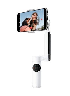 Insta360 Flow Al-Powered Smartphone Gimbal Stabilizer with 3-Axis Stabilization Deep Track 3.0 1-Step Rapid Deploy Built-In Selfie Stick & Tripod Smart Wheel Control - White