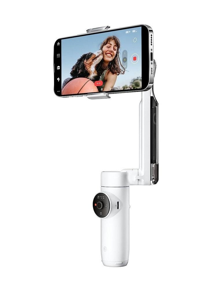 Insta360 - Insta360 Flow Al-Powered Smartphone Gimbal Stabilizer with 3-Axis Stabilization Deep Track 3.0 1-Step Rapid Deploy Built-In Selfie Stick & Tripod Smart Wheel Control - White - Image 1