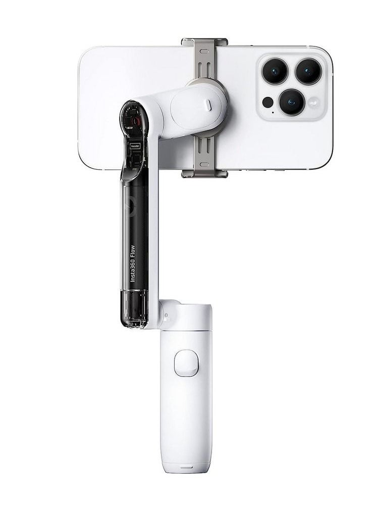 Insta360 - Insta360 Flow Al-Powered Smartphone Gimbal Stabilizer with 3-Axis Stabilization Deep Track 3.0 1-Step Rapid Deploy Built-In Selfie Stick & Tripod Smart Wheel Control - White - Image 1