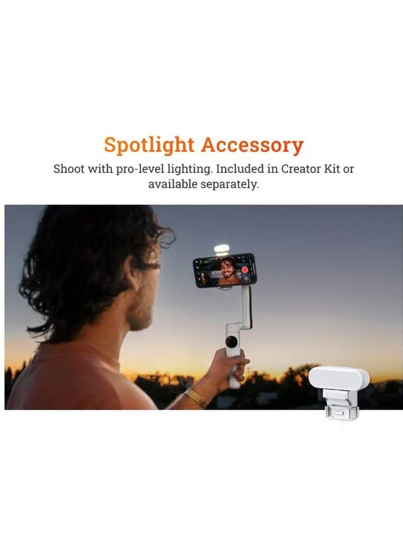 Insta360 - Insta360 Flow Al-Powered Smartphone Gimbal Stabilizer with 3-Axis Stabilization Deep Track 3.0 1-Step Rapid Deploy Built-In Selfie Stick & Tripod Smart Wheel Control - White - Image 1