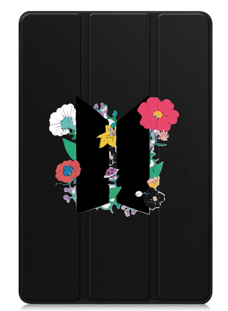 Theodor Protective Flip Case For Apple iPad Pro 13 (2024) With Trifold Stand Auto Wake Sleep Shockproof Cover BTS floral B - Image 1