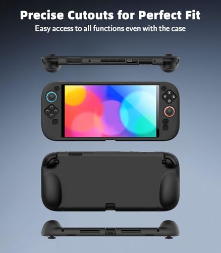 Moko Silicone Protective Case for Nintendo Switch 2 (2025) - Soft Flexible Skin Cover | Ergonomic Grip, Shock-Absorption & Anti-Scratch, Black (Non-Dockable) - Image 5