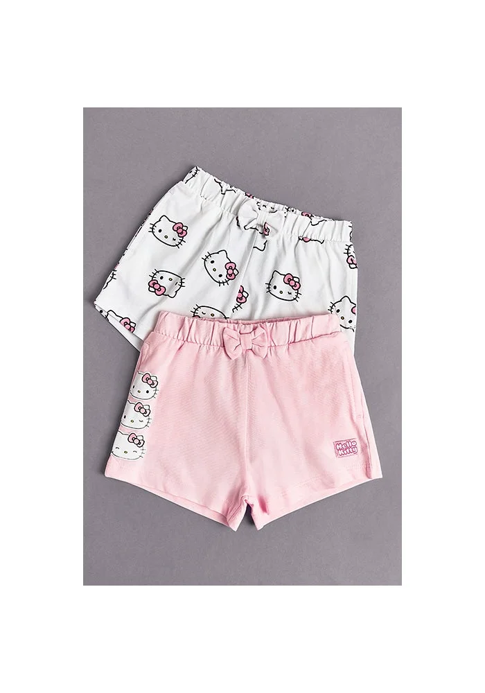 R&b 2 Pack Hello Kitty Printed Shorts with Elastic Waist