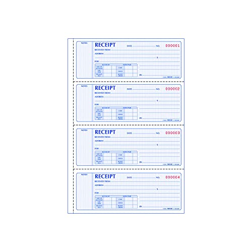 Rediform Formguard Money Receipt Book, 2.75 x 7 Inch, 4x100 Receipts (8L808R) - Image 1