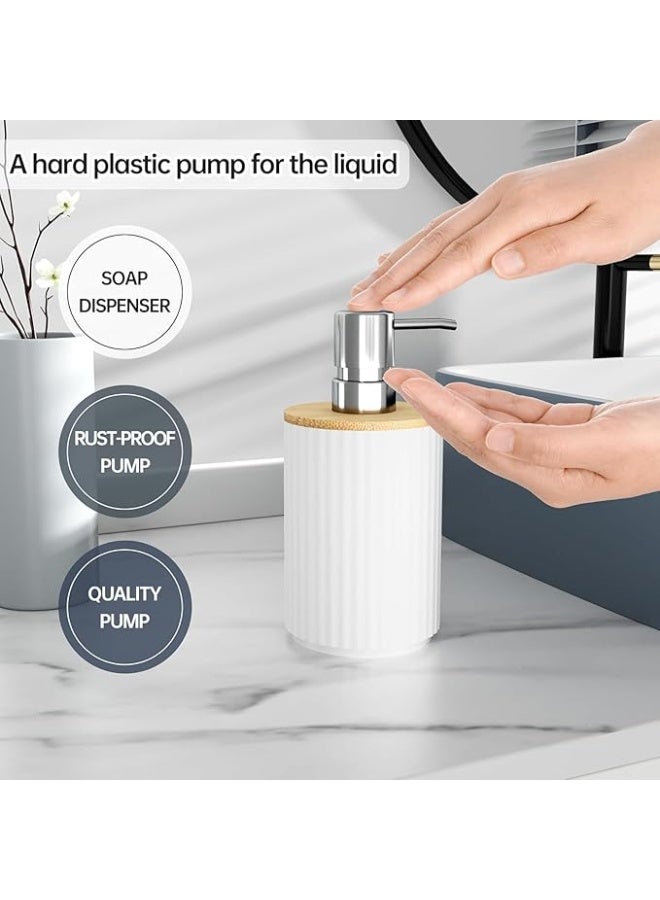 Fun Memories Bathroom Accessories Set 6 Piece Bath Ensemble Includes Toothbrush Holder, Soap Dispenser, Toothbrush Cup, Soap Dish for Decorative Countertop and Housewarming Gift (White) UAE - Image 3